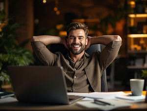 a cheerful handso image